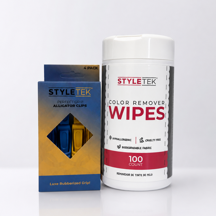 StyleTek Color Remover Wipes and StyleTek Alligator Clips